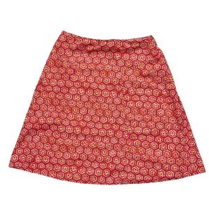 Live‎ a Little Pink Orange Floral Print A-Line Skirt Womens Sz 6P Cotton Blend
